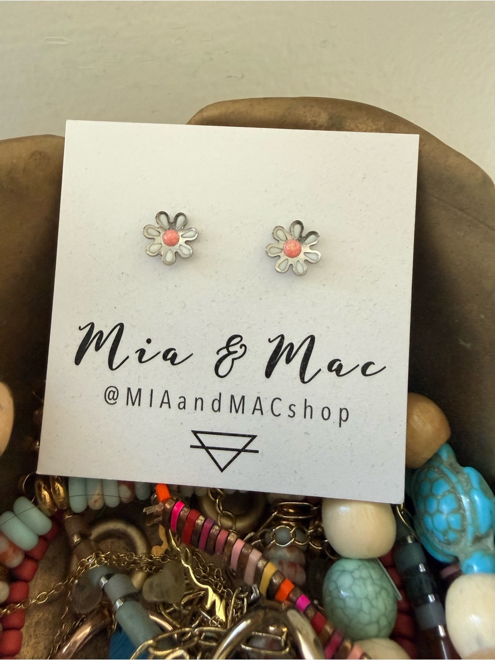 Pink Daisy Stud Earrings